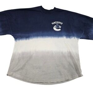 Vancouver Canucks Long Sleeve TShirt Large Blue White Fade Fangear‎ NHL Hockey